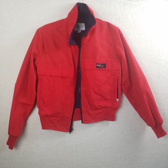 Jacket outerwear Wyoming woolens women's 8 red black woolen lining pocketed - Picture 2 of 15